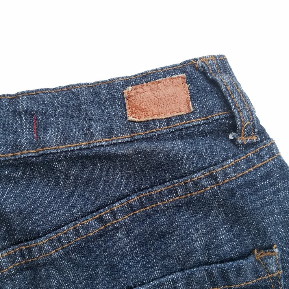 BDG | High Rise Dark wash cut off jean short folded hem 26 - Picture 3 of 5